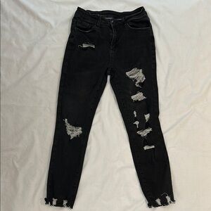 Distressed Black Jeans for Women